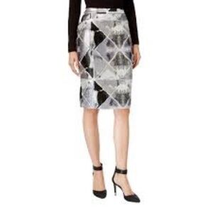 NWT Calvin Klein Metallic Jacquard Skirt.